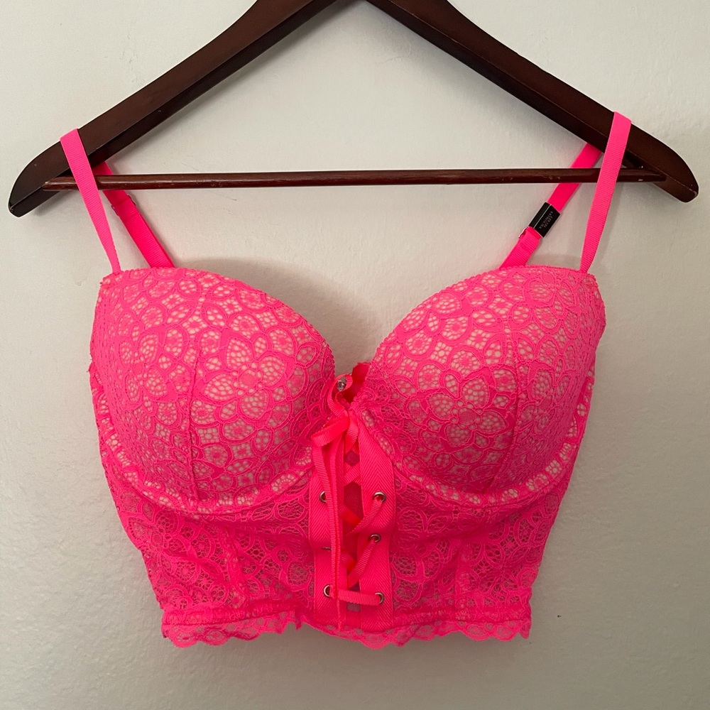 Victoria’s Secret Pink Padded Demi Bra-Size 34DD NWT